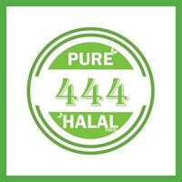 design with halal leaf design 444 vector
