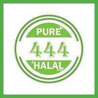 design with halal leaf design 444 vector