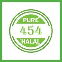 design with halal leaf  design 454 vector