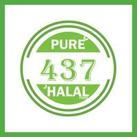 design with halal leaf design 437 vector