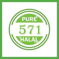 diseño con halal hoja diseño 571 vector