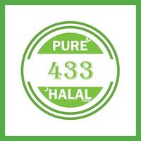 design with halal leaf design 433 vector