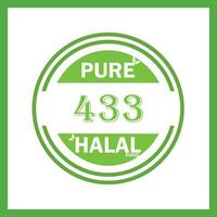 design with halal leaf design 433 vector