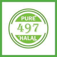 design with halal leaf design 497 vector