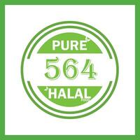 design with halal leaf design 564 vector