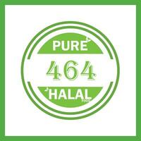 design with halal leaf  design 464 vector