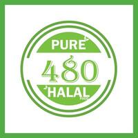 diseño con halal hoja diseño 480 vector