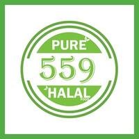 design with halal leaf design 559 vector