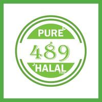 design with halal leaf  design 489 vector