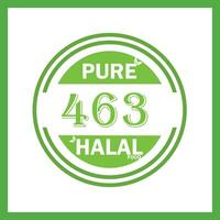 design with halal leaf  design 463 vector