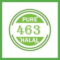 design with halal leaf  design 463 vector