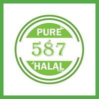 design with halal leaf design 587 vector