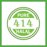 design with halal leaf design 414 vector