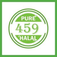 design with halal leaf  design 459 vector