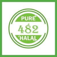 design with halal leaf  design 482 vector