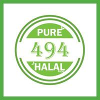 design with halal leaf  design 494 vector