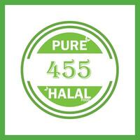 design with halal leaf  design 455 vector