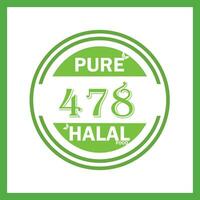design with halal leaf  design 478 vector