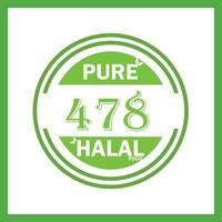 design with halal leaf  design 478 vector