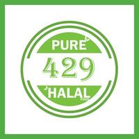 design with halal leaf design 429 vector