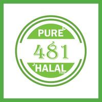 design with halal leaf  design 481 vector