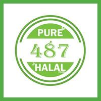 design with halal leaf design 487 vector