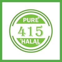 design with halal leaf design 415 vector