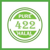 design with halal leaf design 422 vector