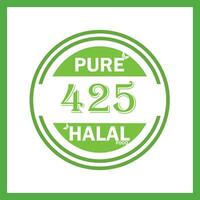 design with halal leaf design 425 vector