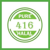 design with halal leaf design 416 vector