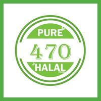 design with halal leaf  design 470 vector