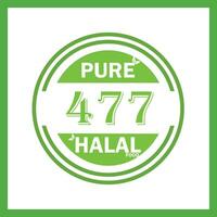 design with halal leaf  design 477 vector