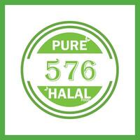 design with halal leaf design 576 vector