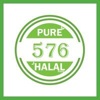 diseño con halal hoja diseño 576 vector