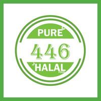 design with halal leaf design 446 vector
