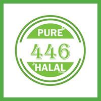 design with halal leaf design 446 vector