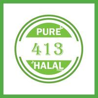 design with halal leaf design 413 vector