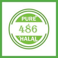 design with halal leaf  design 486 vector