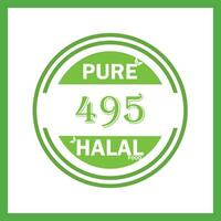 design with halal leaf design 495 vector