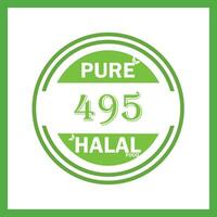 design with halal leaf design 495 vector