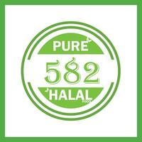 design with halal leaf design 582 vector