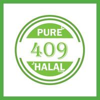 diseño con halal hoja diseño 409 vector