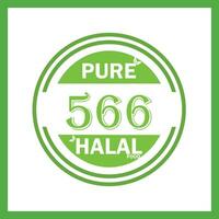 design with halal leaf design 566 vector