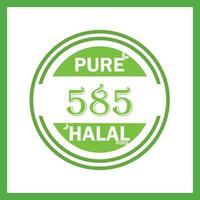 design with halal leaf design 585 vector