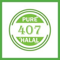 design with halal leaf design 407 vector