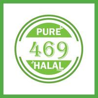 design with halal leaf  design 469 vector