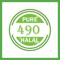 design with halal leaf  design 490 vector