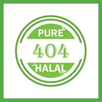 design with halal leaf design 404 vector