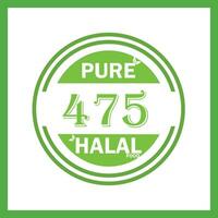 design with halal leaf  design 475 vector