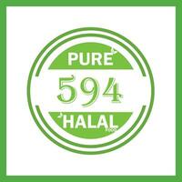 design with halal leaf design 594 vector